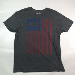 Batman Gray American Flag Logo DC Comics Superhero Graphic T-Shirt Men’s L