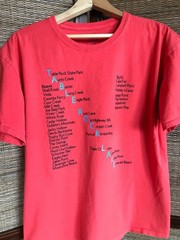 Table Rock Lake Upcycled Graphic Tee, Landmarks Marinas Red Men’s Size Large