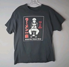 VTG 2002 Naruto Ichiraku Ramen Anime T-Shirt Mens L White Black Red