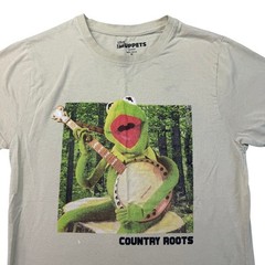 The Muppets Shirt Men’s Medium Beige Disney Kermit Banjo Country Roots Casual