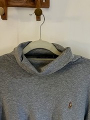 Polo Ralph Lauren Gray Cowl Neck Pullover Sweatshirt Men’s L Embroidered Jersey