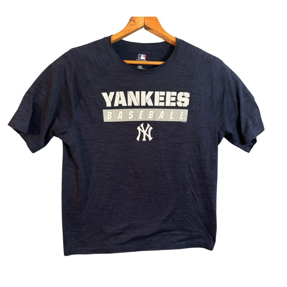 Mens MLB New York Yankees Baseball T Shirt Navy Blue L