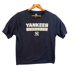 Mens MLB New York Yankees Baseball T Shirt Navy Blue L