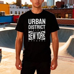 Urban District Athletic New York Apparel Unisex Short Sleeve Cotton T Shirt Grap