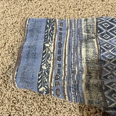 Made In USA 100% Cotton Blue Geometric Pattern Mens Size Large 22”x29”