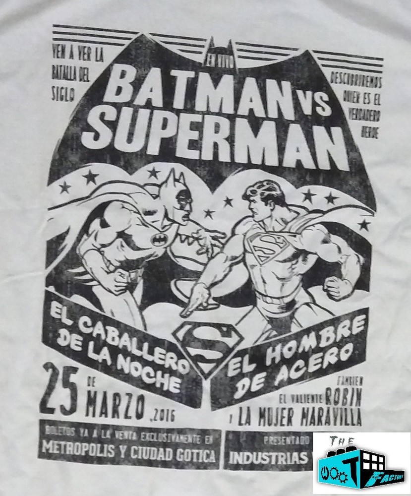 BATMAN vs SUPERMAN Light Blue T-Shirt – Men’s XL – Legion of Collectors – 3/16