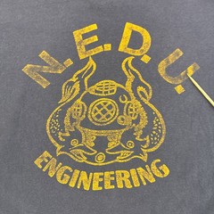 Vintage Saturation Diver NEDU Engineer Double Face Russell Athletic T-Shirt XL