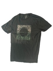 Hurley Graphic Tee Mens Medium Green Cotton Travel Beach Outdoor Short Sleeve