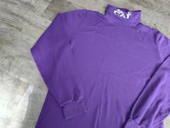 Vtg Arctic Cat Long Sleeve Turtleneck Mens Purple Size Small USA Made Cotton