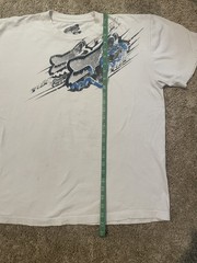 Vintage Y2K Skate Fox Racing T-Shirt White Graphic Print Tribal Grunge Aesthetic