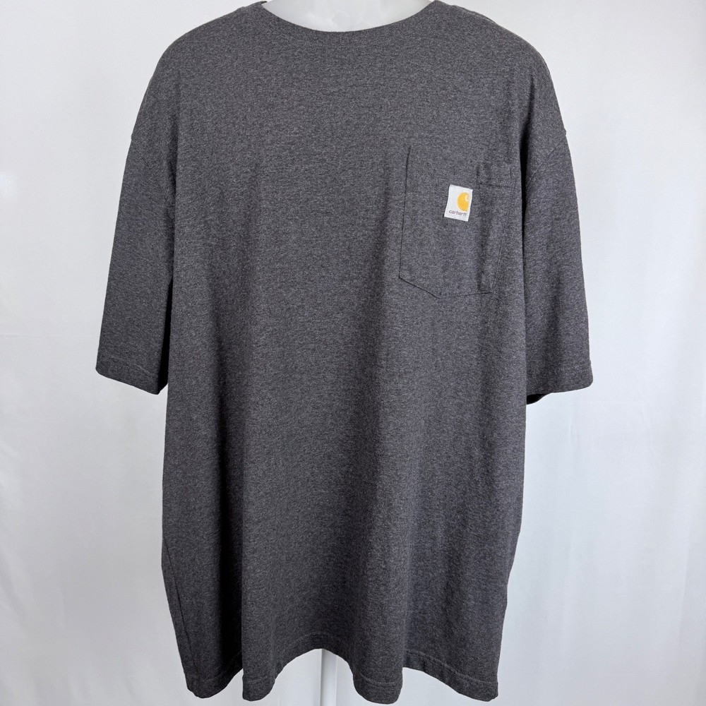 Carhartt K87 Pocket T Shirt Mens XL Loose Fit Carbon Heather Gray Workwear