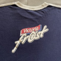 Vtg 2000s Victoria Frost Cerveza T Shirt Mens Large Navy Blue Beer Alcohol Promo