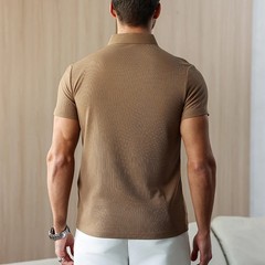 Men’s Breathable Solid Color Polo Shirt Summer Casual Business Top Tee Gift
