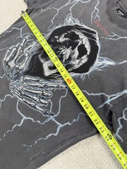 Represent Shirt Mens Medium Louder Than Hell Gray Grim Reaper Lightning Skull