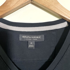Banana Republic Men’s Luxury Touch V-Neck Black T-Shirt Sz Medium Cotton Casual