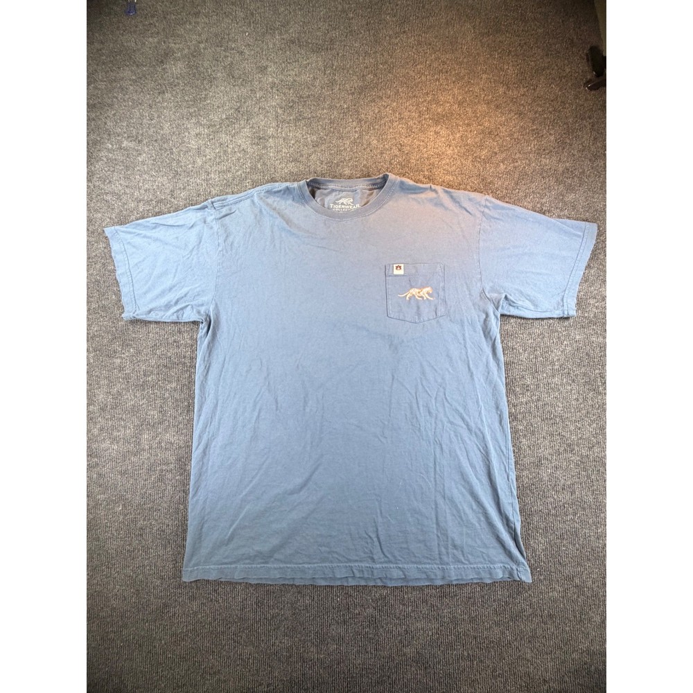 Tigerwear Collection Auburn Tigers Men XL Blue Pocket T-Shirt NCAA Graphic Tee