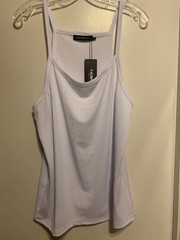 Incerun Men’s Scoop Neck Deep Cut Arms Tank Top White Size Medium Stretch NWOT