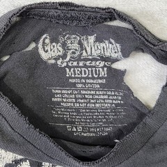 VTG Gas Monkey Garage Thrashed Distressed Gradient Sun Faded Worn WIP Paper Thin