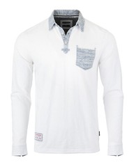 ZIMEGO Mens Long Sleeve Vintage Color Contrast Placket Pocket Polo Shirts