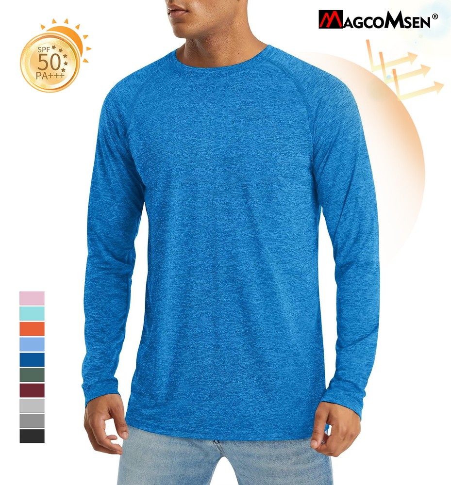 Men’s UV Sun Protection Shirts Long Sleeve Quick Dry Shirts Fishing Workout Tops