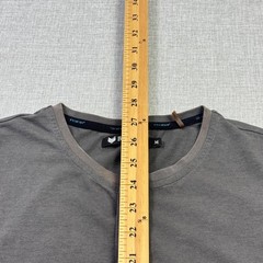 Buttercloth T-Shirt Mens M Gray Henley Short Sleeve Jersey Cotton Stretch Pocket
