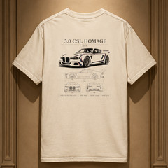 THE GT – BMW 3.0 CSL Homage (2025) – Analog Automotive Heavyweight Tee