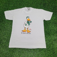 Vintage 1986 Funny Duck Shirt S/M 20×26 White John-Baron Art
