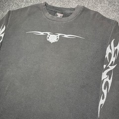 Vintage Interstate Thermal Shirt Tribal Y2K Grunge Waffle Knit Tattoo Heavy