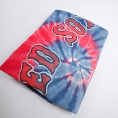 Boston Red Sox T-Shirt Mens XL Blue Red Tie Dye Spiral Logo MLB Liquid Blue
