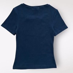 Fang Essential Square Neck Ribbed Tee Mens Size Small Black Basic
