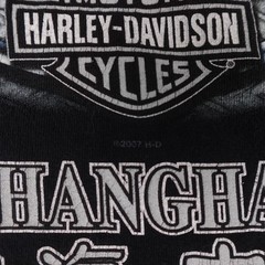 Harley-Davidson Shirt Mens XL Black Eagle Double Sided Made in USA Shanghai