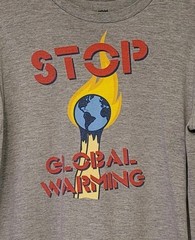 Stop Global Warming Gray Graphic Short Sleeve Shirt Common Threads Adult M