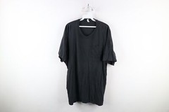 Vintage 90s Hanes Mens Size XL Distressed Blank Pocket T-Shirt Black Cotton