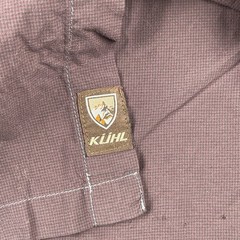 Kuhl Outdoors Button Up Pocket Adventure Shirt Micro Plaid Nylon Medium Maroon