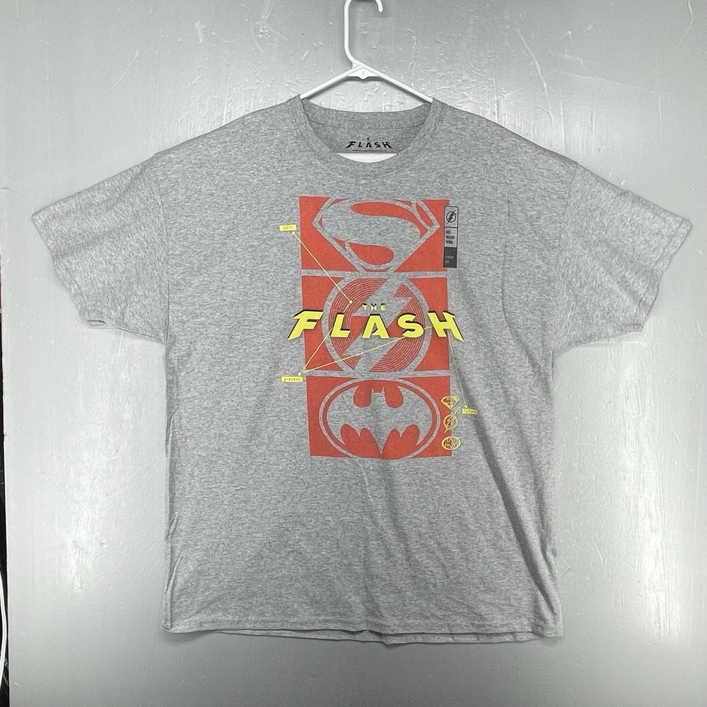 DC Comics Men’s The Flash Super Icons Graphic T-Shirt Gray 2XL