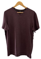 Public Rec Men’s Go-To-Crew T-Shirt V-Neck Maroon Cotton/Tencel/Spandex Sz M euc