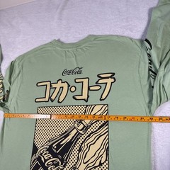 Coca Cola PacSun Medium Green Long Sleeve Vintage Graphic Logo Tee Skate Retro