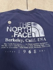 The North Face Men’s Blue Knit Double-Sided Graphic Logo Crew Neck T-Shirt L