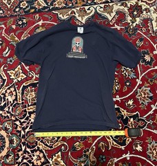 Vintage Alien Workshop Shirt Mens Large 90s Skate Believe Skateboarding Tan Gray