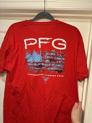Columbia PFG T-Shirt Men XL Red Fishing Outdoors Logo Beach Casual