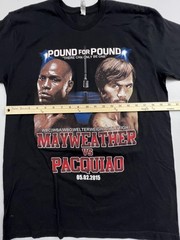 Alstyle Shirt Mens Large Black Mayweather Pacquiao 2015 Fight Graphic Tee Boxing