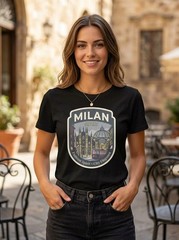 Milan Italy Fashion City Graphic T-Shirt Unisex Travel Tee