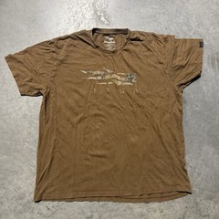 2XL Sitka Gear Shirt Brown Short Sleeve Crewneck Spellout Logo Tactical Hunt XXL