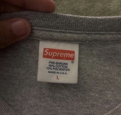 Authentic Supreme Three 6 Mafia Photo Tee Gray Crew Neck T-Shirt