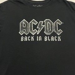 AC/DC Back In Black T Shirt Large Black Band Rock Music Tee Graphic