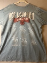 Def Leppard Rock of Ages tour T shirt Men’s XL Double Sided Blue 2015