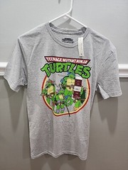 GRAY TEENAGE MUTANT NINJA TURTLES GRAPHIC MENS T-SHIRT SIZE S 34 / 36 NEW