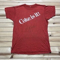Vintage 70s 80s Coca-Cola “Coke Is It!” Advertisement Promo Shirt Size M