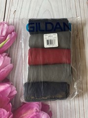New Gildan Crew T-shirt Size Large Short Sleeve 100% Cotton Blue Gray Red