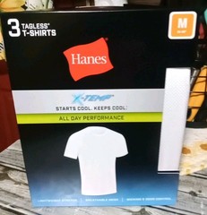 Hanes X-Temp Men’s All Day Performance T-Shirts White 3 Pack Medium NEW